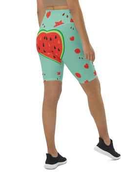 Watermelon heart Biker Shorts