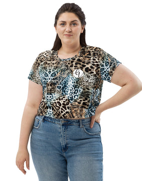 TIGER SKIN All-Over Print Crop Tee