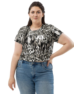 Snow jaguar All-Over Print Crop Tee