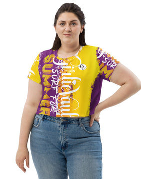 Purple yellow summers All-Over Print Crop Tee