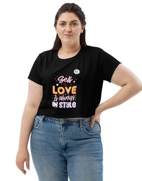 Self love All-Over Print Crop Tee