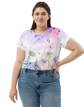 Aquarell All-Over Print Crop Tee