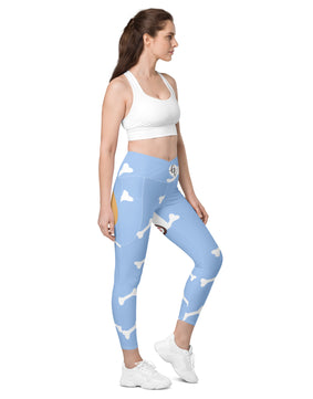 Bear bones aesthetic Crossover leggings with pockets