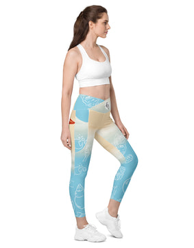 Sea starfish Crossover leggings with pockets