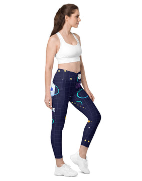 Game patterned Crossover leggings with pockets