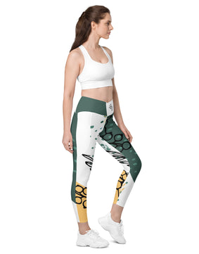 Unison jungle Crossover leggings with pockets