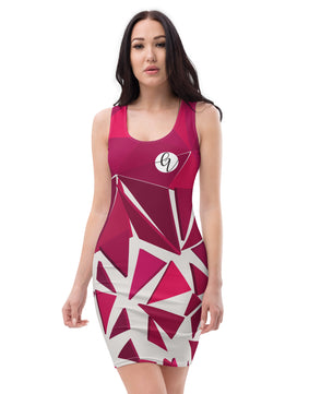 Red ruby mosaic Cut & Sew Dress