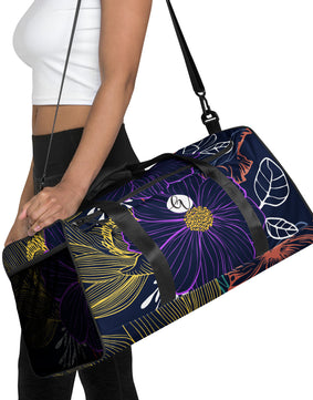 Navy Floral Duffle bag