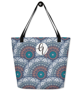 Mandala Print All-Over Print Large Tote Bag