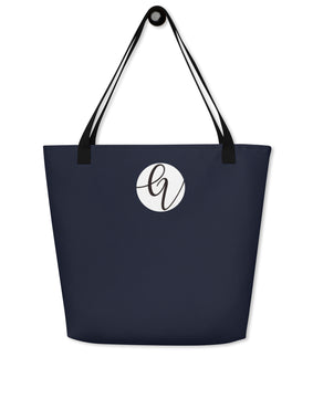 Dark blue All-Over Print Large Tote Bag