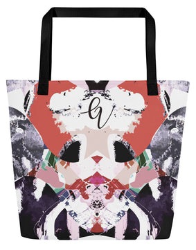 Zebra floral All-Over Print Large Tote Bag