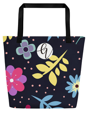 colorful ditsy All-Over Print Large Tote Bag