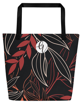 palm leaves All-Over Print Large Tote Bag