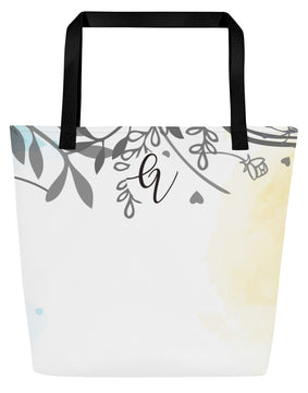 flower floral All-Over Print Large Tote Bag