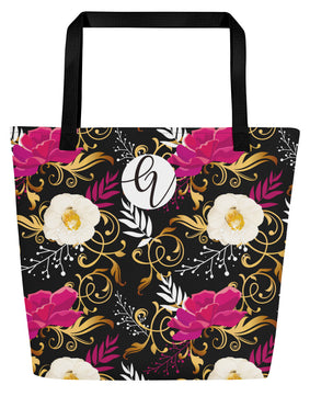 black timber All-Over Print Large Tote Bag