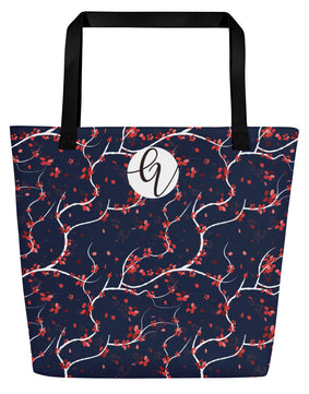 Blue Shades All-Over Print Large Tote Bag