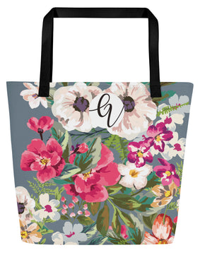 Wild floral All-Over Print Large Tote Bag