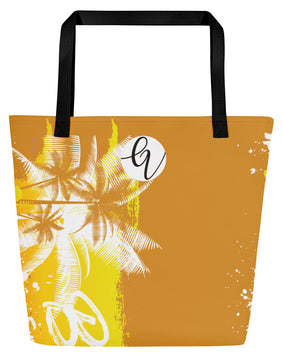 Mustard yellow summers All-Over Print Large Tote Bag