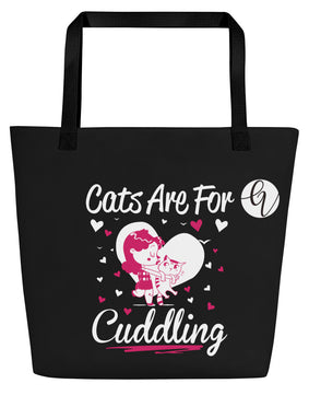 Cats are for cuddling All-Over Print Large Tote Bag