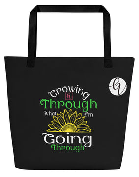 Growing Through All-Over Print Large Tote Bag