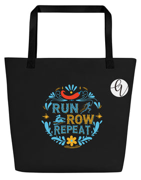 Run Row Repeat All-Over Print Large Tote Bag