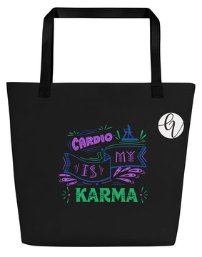 Cardio is my Karma All-Over Print Large Tote Bag