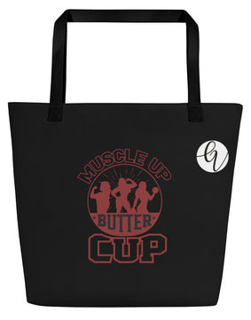 Muscle Up Cup All-Over Print Large Tote Bag