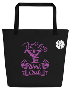 Work Out All-Over Print Large Tote Bag