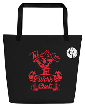 Work Out All-Over Print Large Tote Bag