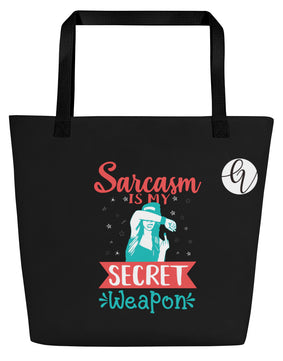 Sarcasm All-Over Print Large Tote Bag