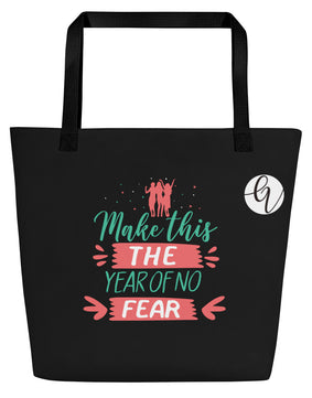 Make this year of no Fear All-Over Print Large Tote Bag