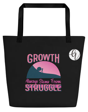 Growth Struggle All-Over Print Large Tote Bag