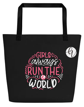 Run in the World All-Over Print Large Tote Bag