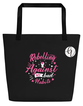 Rebelling All-Over Print Large Tote Bag