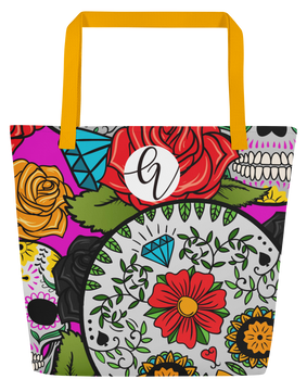 Dead sugar skull All-Over Print Large Tote Bag