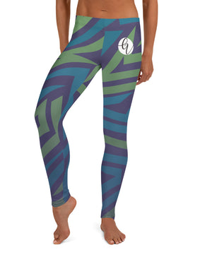 Green blue lined Leggings