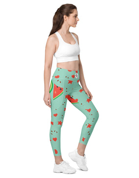 Watermelon hearted Leggings with pockets