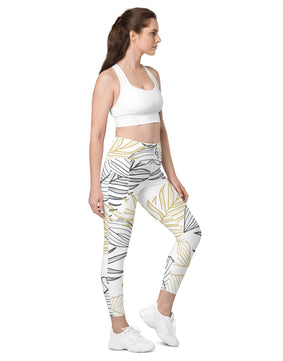 Palm leaves Leggings with pockets