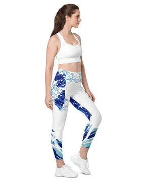 The great wave Leggings with pockets