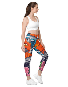 Koi fish Leggings with pockets