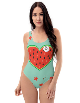 Watermelon heart One-Piece Swimsuit