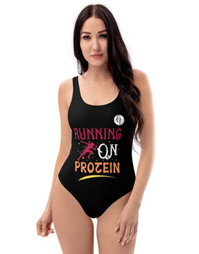 Running on Protein One-Piece Swimsuit