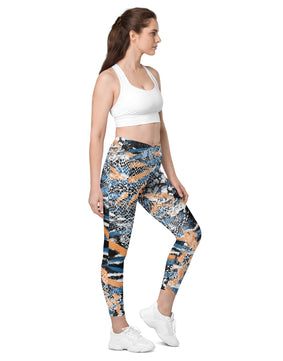 Animal skin Crossover leggings with pockets