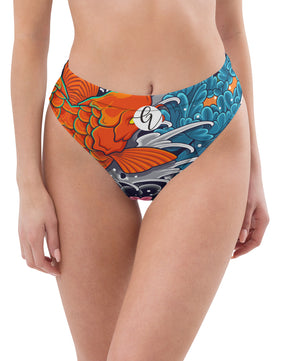 Koi fish Recycled high-waisted bikini bottom