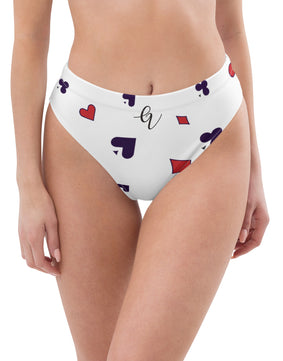 King of hearts high-waisted bikini bottom