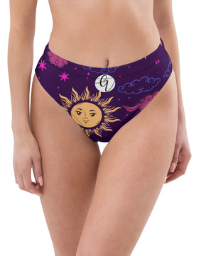 Galaxy floral high-waisted bikini bottom