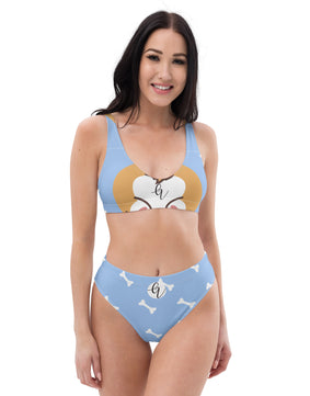 Beary bones high-waisted bikini