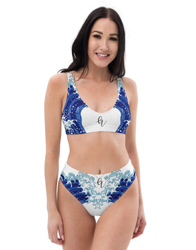 The great wave high-waisted bikini