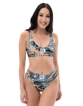 Animal skin Recycled high-waisted bikini