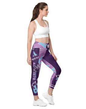 Purple pattern Leggings with pockets